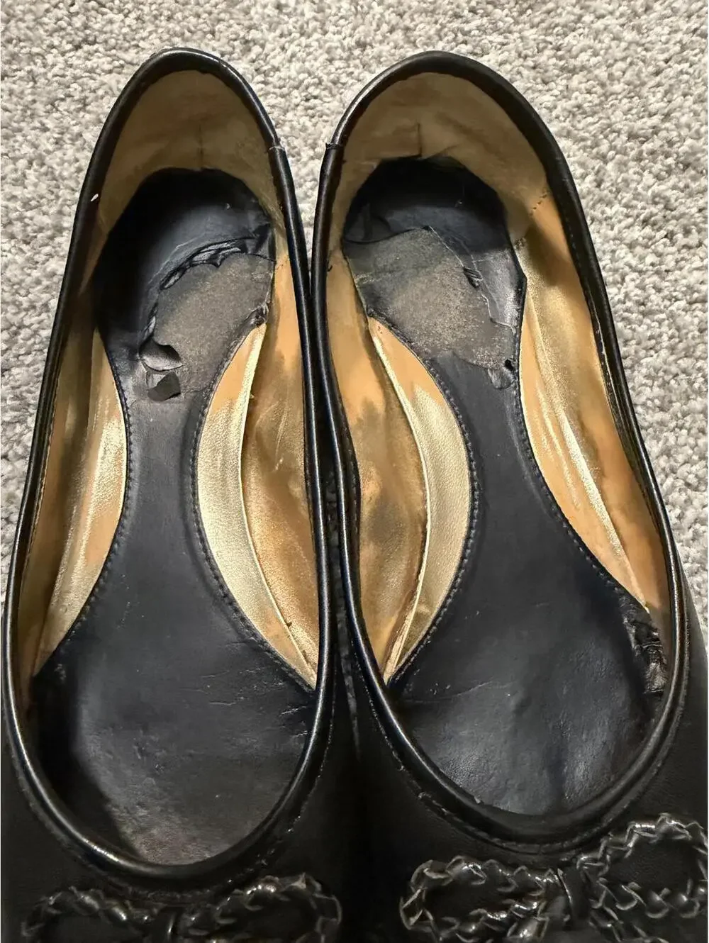 Sperry Black Woven Toe Ballet Flats with Bow Detail Size 7